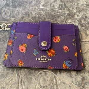 Coach Dark Purple Floral Wallet